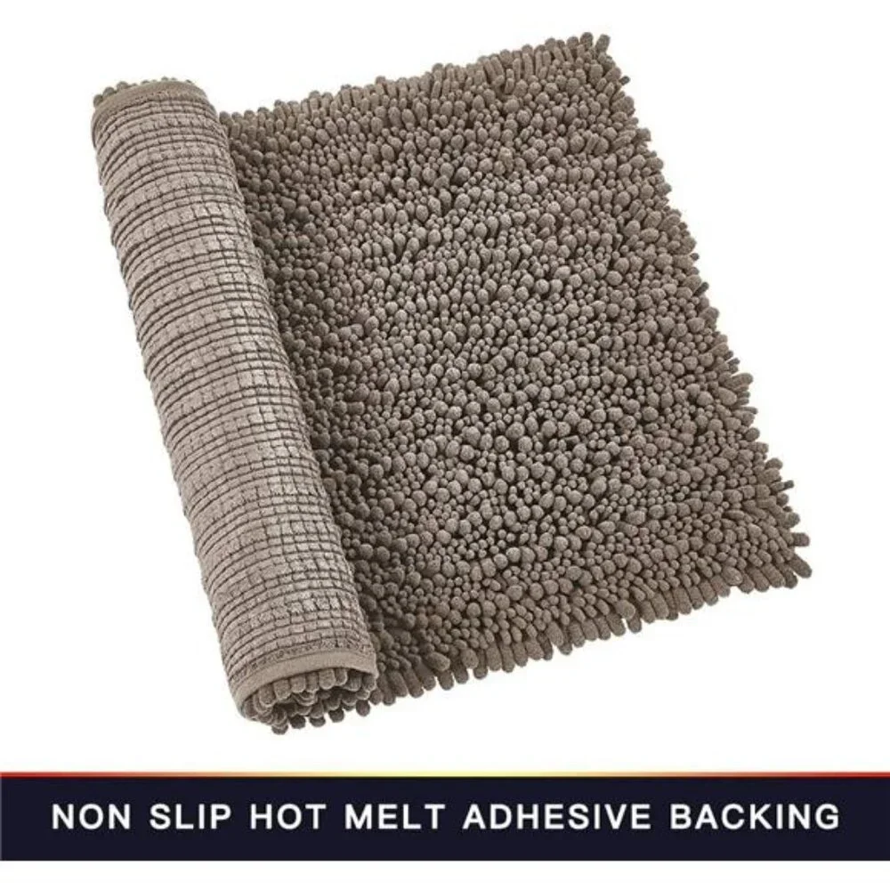 Bathroom Rug Non Slip Bath Mat (24x17 Inch Taupe) Water Absorbent